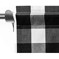 thumbnail image 2 of 3 Pieces Tier Curtains and Valance Set Black White Farmhouse Kitchen Window Tiers Classic Buffalo Check Small Short Bathroom Curtain Cotton Blended Plaid Gingham Half Window Cafe Curtains 36", 2 of 4