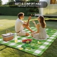 thumbnail image 4 of St. Patrick's Day Outdoor Rug for Patio/Deck/Porch, Non-Slip Large Area Rug 5 x 7 Ft, Shamrock Grasses Sage Green Plaid Indoor Outdoor Rugs Washable Area Rugs, Reversible Camping Rug Carpet Runner, 4 of 8