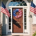 thumbnail image 2 of Lyacmy Memorial Day Wreath for Front Door Patriotic Wreath, 22 Inch 4th of July Door Wreath Red White Blue Wreath Handcrafted Wreath for Presidents' Day Party Supplies Decorations, 2 of 7