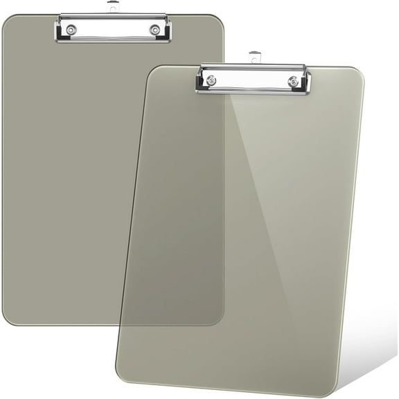 Plastic Clipboards Set of 2, with Low Profile Metal Clip, A4 Clip Boards, 12.5 x 9 Inch Letter Size, School/ Office Supplies