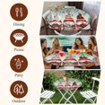 thumbnail image 7 of Turquoise Christmas Round Tablecloth, Fitted Table Cover with Elastic for 36"-44" Round Tables, Gnomes Xmas Tree Poinsettia Eucalyptus Table Cloth Outdoor Indoor Dinning Party Waterproof Tablecloths, 7 of 7