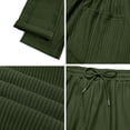 thumbnail image 6 of Corduroy Straight Leg Pants for Men Wide Leg Relaxed Fit Striped Drawstring Spring Fall Travel Trousers, 6 of 7