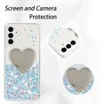 thumbnail image 4 of Luminous Glow in The Dark Case for Samsung Galaxy S24 FE, TPU Soft Bling Glitter Cover with Heart-Shaped Makeup Mirror, Fluorescent Shine Slim Protective Case for Galaxy S24 FE YGJ-White, 4 of 15
