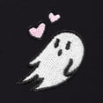 thumbnail image 2 of Dalix Heartly Ghost Cropped Tee Lightweight High Waisted Short Sleeve Summer Shirt Womens in Black S Small, 2 of 5