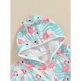thumbnail image 6 of Musuos Little Girl Swimwear Cover-Ups 1-8 Years Short Sleeve Hooded Zipper Closure Print Summer Beach Dress Swimwear for Toddler, 6 of 10