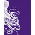 thumbnail image 2 of Fab Funky 12x14 Black Ornate Wood Framed with Double Matting Museum Art Print Titled - Octopus Purple and Cream b, 2 of 4