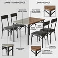 thumbnail image 4 of COZONY Dining Table Set With 4 Soft Cushioned Chairs and 5-Piece Kitchen Table, Featuring a Space-Saving Steel Frame Design for Kitchens, Dining Rooms, Apartments, Studios, Gray, 4 of 9
