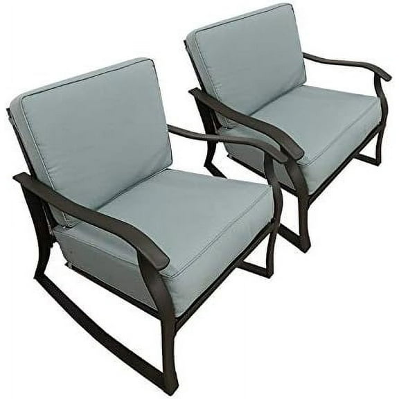 Casualstay Chair Set of 2 Rocking Chairs with Comfortable Super Thick Back&seat Cushion,Durable Steel Frame Good Choice for Outdoor, Indoor,Home,Bistro Conversation Occasions$$Garden &
