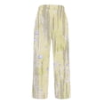 thumbnail image 5 of Women's Linen Pants Summer 2026 Casual Elastic Waist Split Straight Leg Pant Boho Printed Comfy Trousers with Pockets, 5 of 6