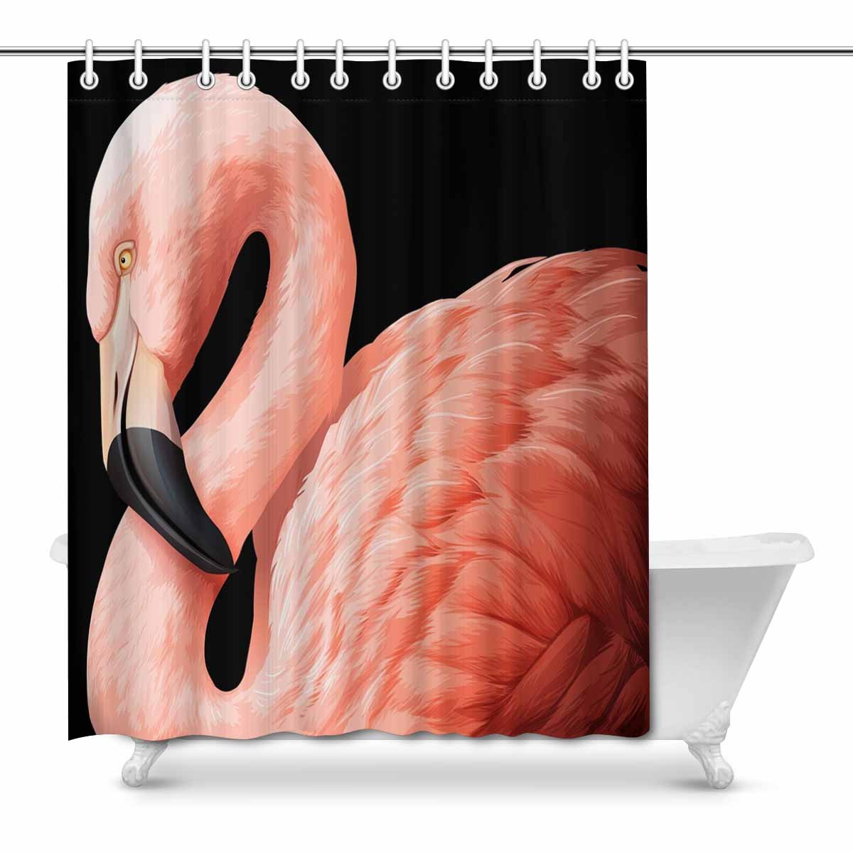 Pop Pink Flamingo Bathroom Shower Curtain Decor Set 66x72 Inch Walmart Canada