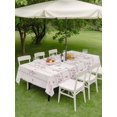 thumbnail image 4 of Outdoor Tablecloth with Umbrella Hole for Patio/Picnic/Party/Camping, Pink Floral Waterproof Table Cloth Rectangle Table Cover Washable, Spring Watercolor Flowers Leaf Bows Beige (54"x 80"), 4 of 8