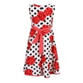 thumbnail image 2 of Little Girls Red Roses Black Polka Dot Flower Party Dress 5, 2 of 7