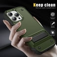 thumbnail image 4 of Allytech for iPhone 16 Pro Max Rugged Case, Military Grade Shockproof Anti-Stain Heavy Duty Hybrid Fashion Case with Invisible Kickstand, Soft TPU + Hard PC Case for iPhone 16 Pro Max - Armygreen, 4 of 7