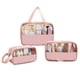 thumbnail image 1 of Bolsa de cosméticos transparente con costura, bolsa de cosméticos de baño de PVC, PU, impermeable, gran capacidad, setrosa, 1 of 5