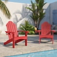 thumbnail image 4 of Dycanpo Adirondack Chairs Set of 4 with Cup Holder, 300lbs Weather Resistant, Bright Red, 4 of 10