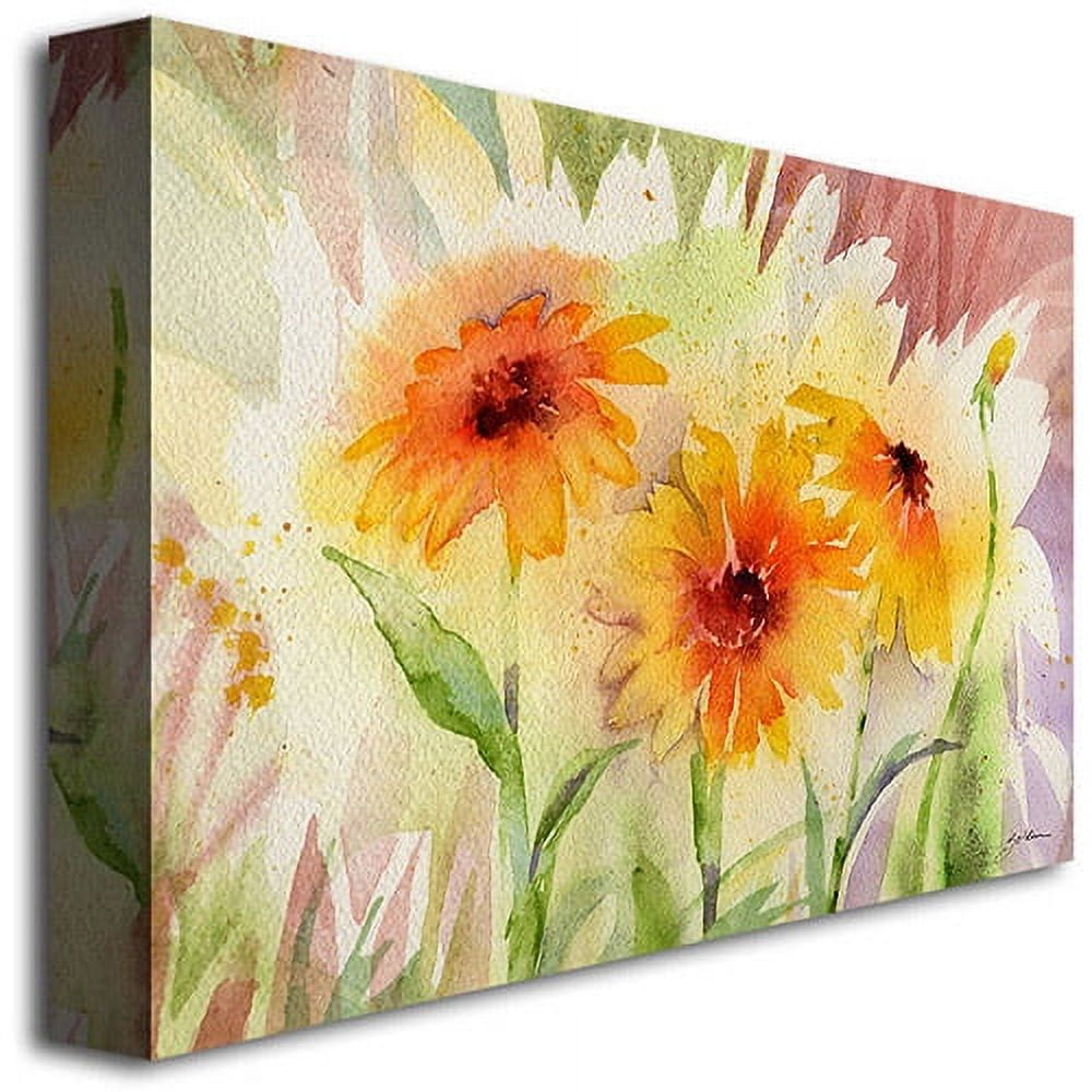 Trademark Art "Medow Daisey Trio" Canvas Wall Art by Shelia Golden