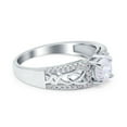 thumbnail image 2 of Simulated Cubic Zirconia Size-5 Split Celtic Art Deco Engagement Ring 925 Sterling Silver, 2 of 7