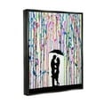 thumbnail image 3 of Modern Romantic Rainfall Silhouette Abstract Graphic Art Jet Black Framed Art Print Wall Art, 3 of 6