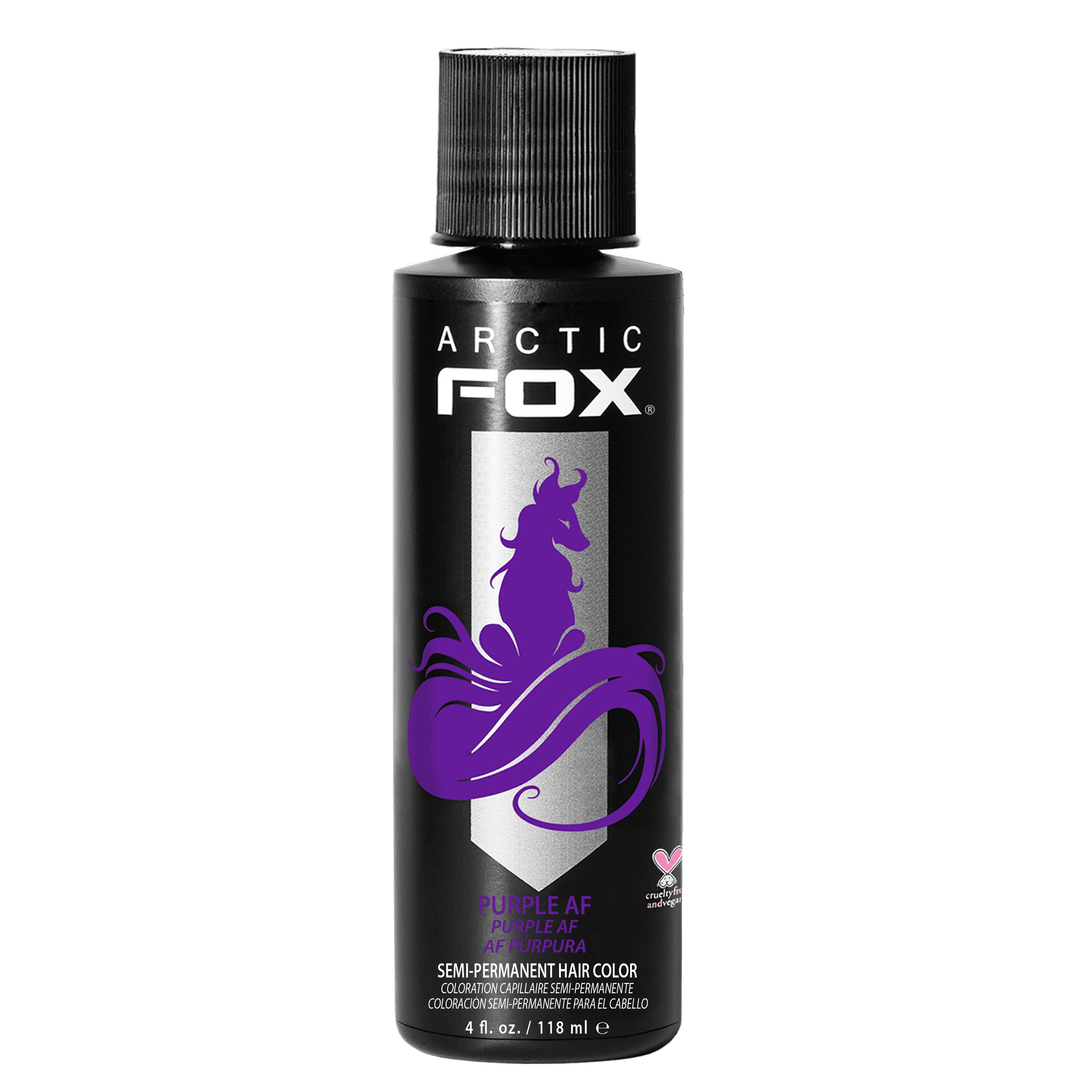 ARCTIC FOX Vegan and Cruelty-Free Semi-Permanent Hair Color Dye (4 Fl Oz, PURPLE AF)