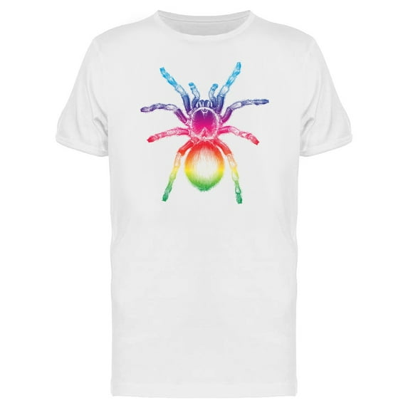 Smartprints Mens Graphic Tee - Rainbow Tarantula - Regular Fit 100% Cotton