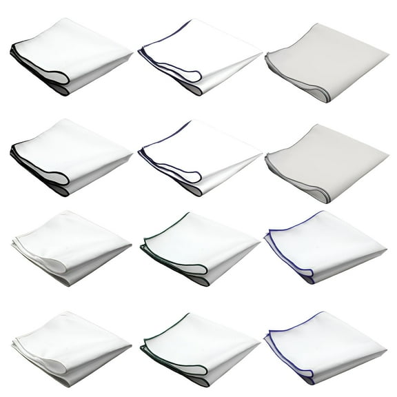 TELOLY 12Pcs Pocket Squares for Men,Party Handkerchief Pocket Squares for Men,Casual Cotton Handkerchiefs,Style1