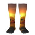 thumbnail image 1 of Fotbe Cartoon Swimming Yellow Duck Calcetas Divertidas Estampadas para Hombre y Mujer, Calcetas de Algodón hasta la Rodilla para Caminar, Correr, Enfermería y Embarazo, 1 of 6