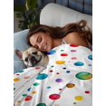 thumbnail image 3 of Colorful Polka Dot Flat Sheet Only Twin Size, Soft Breathable Bed Top Sheets for Mattress, Rainbow Color Polka Dots Abstract Luxury Bedding Flat Sheets for Home Hotel Bedroom Bed Protection, 3 of 9