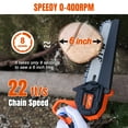thumbnail image 5 of Mini Chainsaw Cordless 6-Inch with 2 Battery, Brushless Motor, One-Handed, Portable Electric Chain Saw for Wood Cutting Tree Trimming, With Complete Chainsaw Kit, 5 of 9