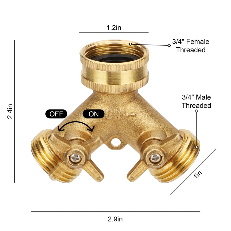 Eeekit Garden Hose Splitter, Heavy Duty Brass Y Connector photo 3