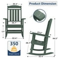 thumbnail image 5 of FOOWIN Patio Slat Rocking Chair Set of 2, HDPE Plastic Weather Resistant Porch Rocker, Dark Green, 5 of 10