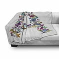 thumbnail image 3 of Letter a Soft Flannel Fleece Throw Blanket, First Letter of Alphabet in Butterfly Form NatureBC Multiple Colors, Cozy Plush for Indoor and Outdoor Use, 50" x 60", Multicolor, by Ambesonne, 3 of 6