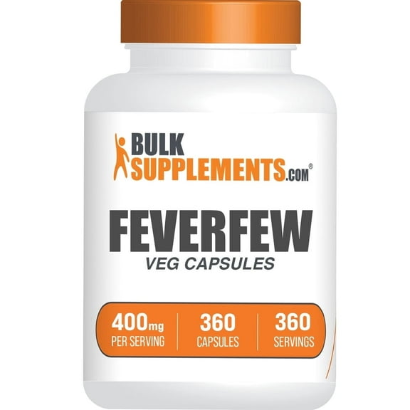 BulkSupplements Feverfew Extract Capsules - Gluten Free, 1 Capsule (400mg)  per Serving, 360 Capsules