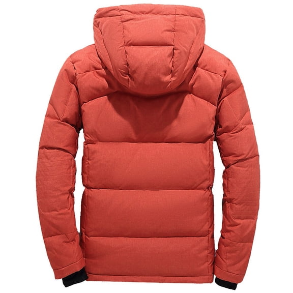 haxmnou men winter warm down jacket ski snow thick hooded puffer coat parka quilted orange xxxl