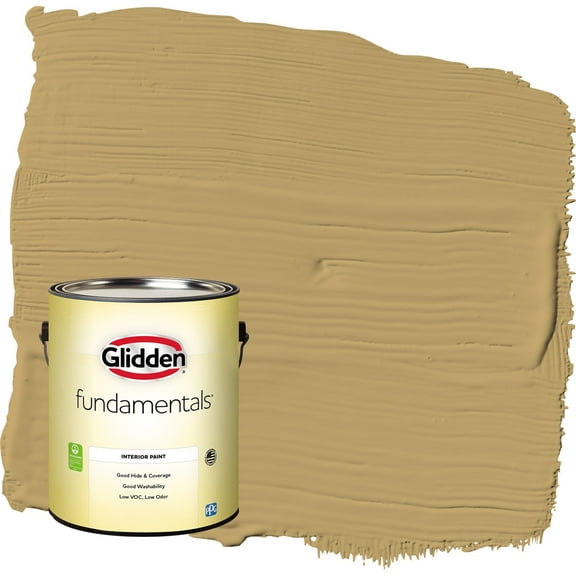 Glidden Fundamentals Buffalo Hide / Yellow Semi-Gloss Interior Paint, 1 Gallon