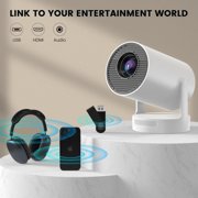HY300 Ultra Mini Projector with 4K Support, 170 ANSI, Android 11, WiFi 6, Bluetooth 5.4, 210° Rotation, Auto Keystone Correction & 5W Speaker