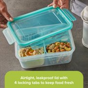 Snapware Meal Prep Divided 8.5-cup Rectangle Storage Container, 4-Section