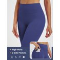 thumbnail image 4 of BALEAF Womens High Waisted Capri Leggings with Pockets Tummy Control Yoga Gym Pants Navy Blue XL, 4 of 7