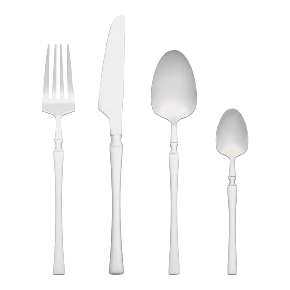 Unique Bargains 24 Pieces Silverware Set Stainless Steel Serving Utensils Set Silver