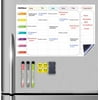 Fridge Dry Erase Weekly Family Calendar Kits - POPRUN Refrigerator White Board Meal Planner Menu Planning Board Shopping List with 6 Makers, 1 Eraser and 6 Magnet Stickers, 17 X 11 Inches