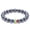 Grey, variant on 8mm Natural Hematite, Tiger's Eye & Volcanic Stone Bracelet with Rainbow Beads - Unisex Friendship Bracelet