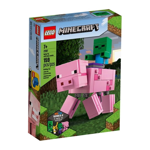 Set LEGO Minecraft BigFig: Cerdo con Bebé Zombie 21157