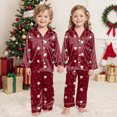 thumbnail image 4 of NOLDARES Matching Family Plaid Pajamas Set for Christmas, Long Sleeve with Pants Plaid Sleepwear Loungewear for Holiday Wear(Wine,C:3-4 Years), 4 of 6