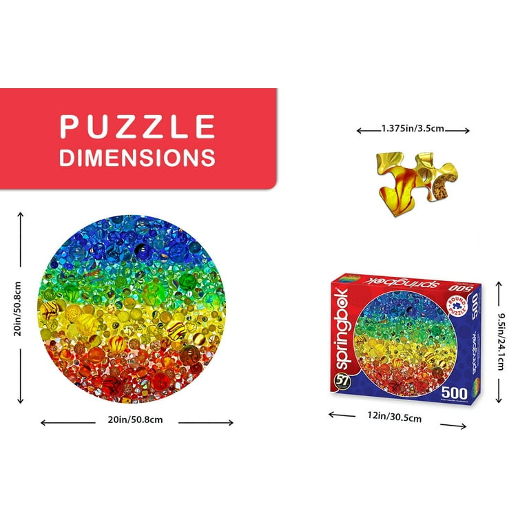 Illuminated Marbles, 500 Piece Round Puzzle, by Springbok