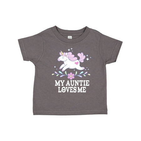 

Inktastic My Auntie Loves Me Unicorn Gift Toddler Toddler Girl T-Shirt