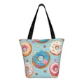 thumbnail image 3 of Fotbe Colorful Donut Pattern Beach Tote,Shoulder Handbag,Spacious Tote Bag,Lightweight Travel Bag,Versatile Shopping Bag, 3 of 9