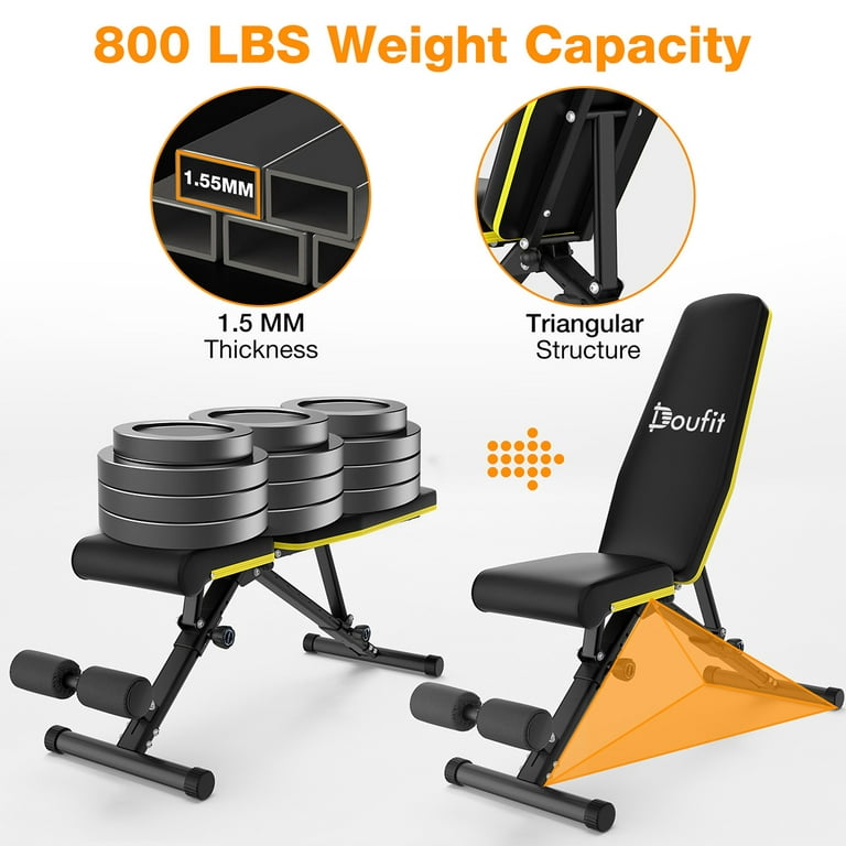 Doufit Adjustable Weight Bench Dumbbell Bench Incline Decline