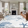 thumbnail image 2 of Blue Coastal Large Area Rugs for Bedroom Living Room, Soft Non Slip Carpet Bedside Rug, Summer Beach Turtle Coral Starfish Jellyfish Rectangular Floor Cover Kitchen Accent Rug 5'x7' for Office, 2 of 9