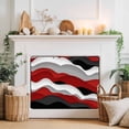 thumbnail image 2 of Red Black Ombre Magnetic Fireplace Cover, Fireplace Draft Blocker, Modern Geometric Moire Abstract Art Fireplaces Blanket for Heat Loss/Cold Air, Fireplaces Draft Stopper Cover for Inside 51"x39", 2 of 9