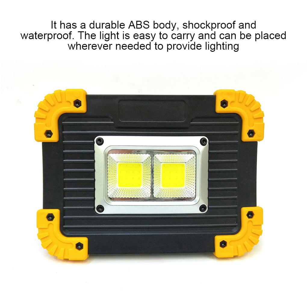 10W LED COB USB Rechargeable Portable Work Spot Camping Outdoor Light Lamp 18650 