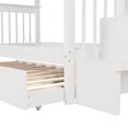 thumbnail image 4 of Harper & Bright Designs Twin Over Twin Stairway Bunk Bed with Storage Shelves, Wooden Twin Size Bunk Bedframe with Trundle for Bedroom Dorm, White, 4 of 15
